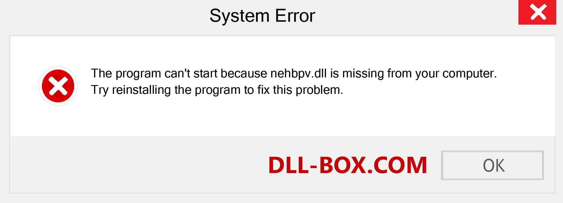  nehbpv.dll file is missing?. Download for Windows 7, 8, 10 - Fix  nehbpv dll Missing Error on Windows, photos, images